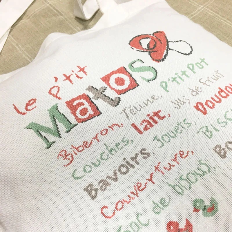 LiliPoints Matos de Bébé borduurpatroon tas met alfabet