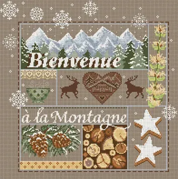 Madame la Fée Bienvenue Montagne 071 borduurpatroon 2 fiches