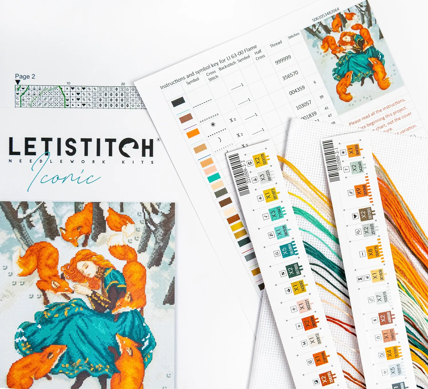 Leti Stitch LI 63-00 Flame borduurpakket 23x29 cm 55 kleuren