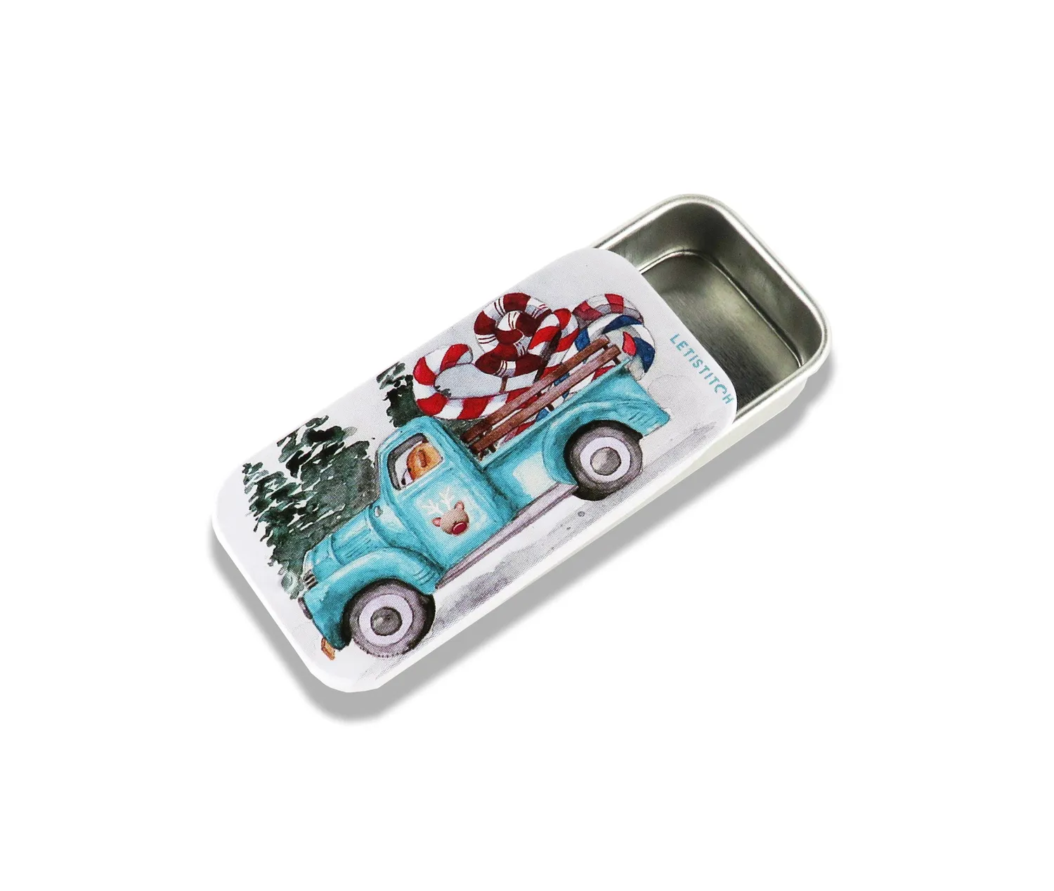 Leti Stitch 25629 Christmas Delivery blikje voor naalden 50 mm