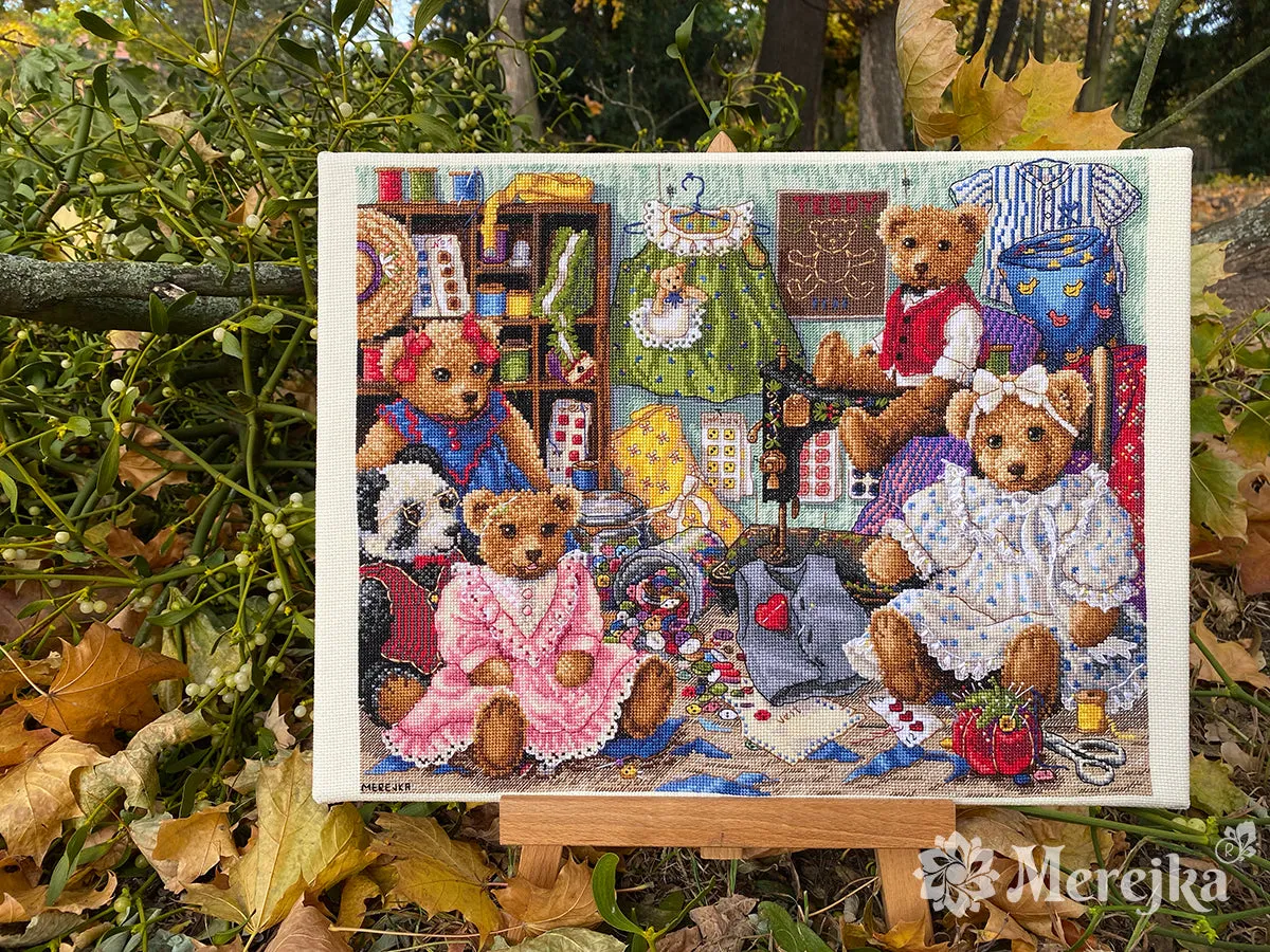 Merejka Teddy Bear Wear borduurpakket beer 29x36