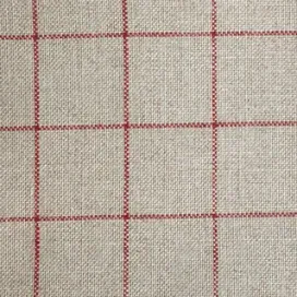 Madame la Fée Belfast Karo borduurstof naturel-rood 50x70