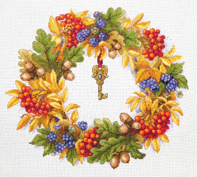 Merejka Autumn Wreath borduurpakket herfst 28x24,5