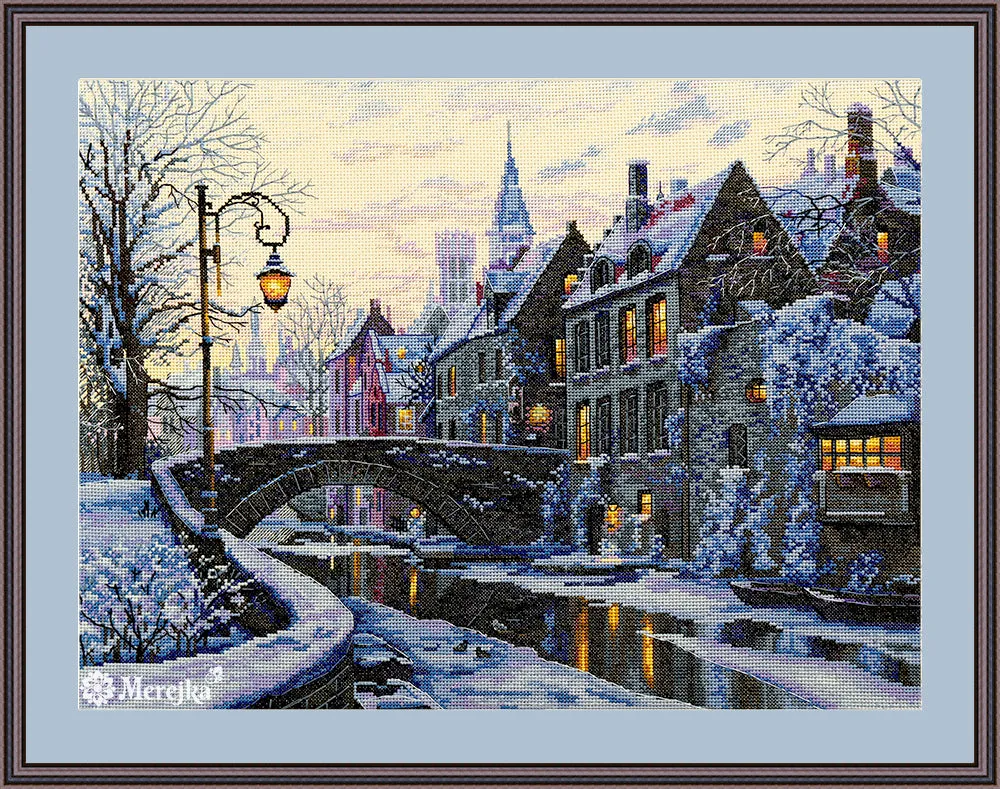 Merejka Winter Evening borduurpakket 30x40 cappuccino