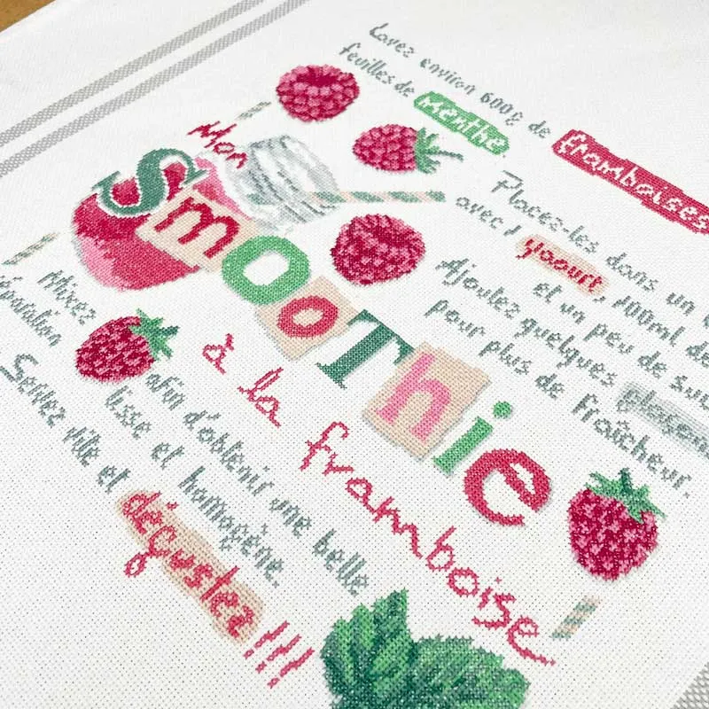 LiliPoints Raspberry Smoothie kruissteekpatroon 187x187