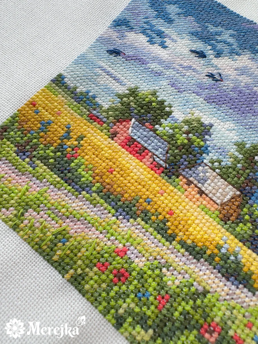 Merejka Summer borduurpakket 11,5x11,5 cm vogel