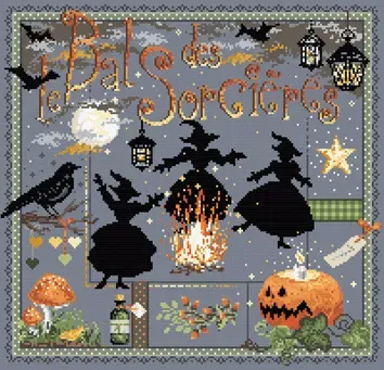 Madame la Fée Le Bal des Sorcières 186 borduurpakket 2 stuks heksen