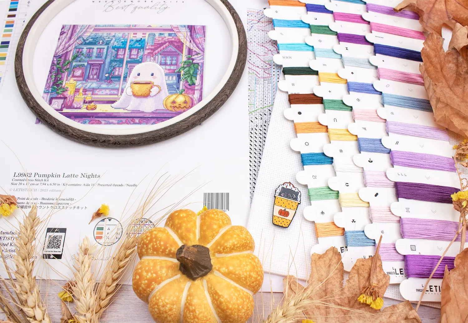 Leti Stitch L9962 Pumpkin Latte Nights borduurpakket herfst