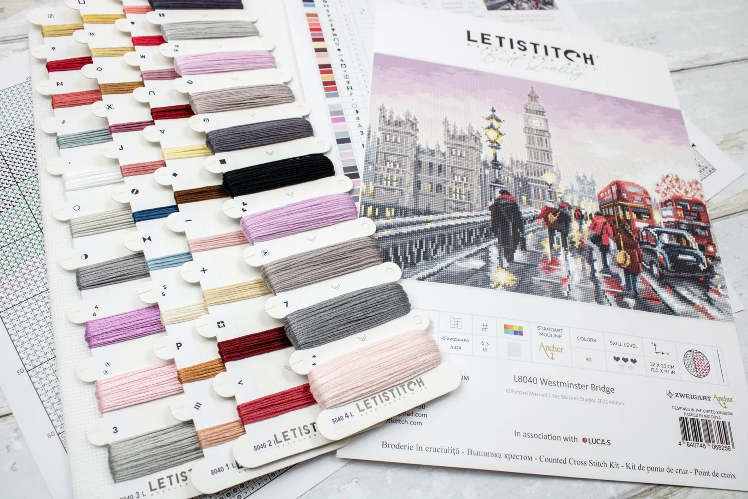 Leti Stitch L8040 Westminster Bridge kruissteekpakket