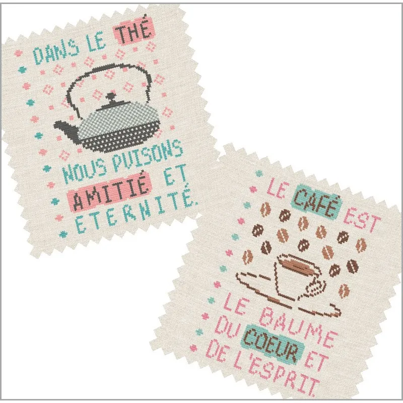 LiliPoints Box Tea and Coffee borduurpatroon 2 motieven