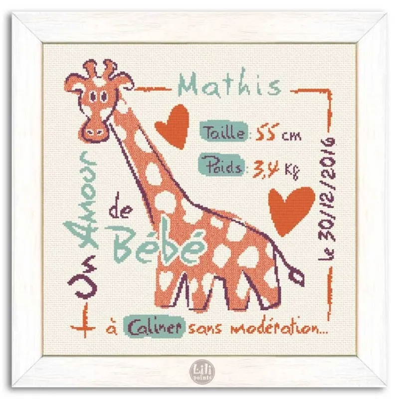 LiliPoints the Giraffe borduurpakket babyjongen