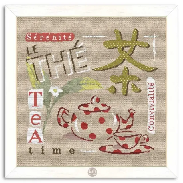 LiliPoints Tea borduurpatroon theedoek 2 kleuren