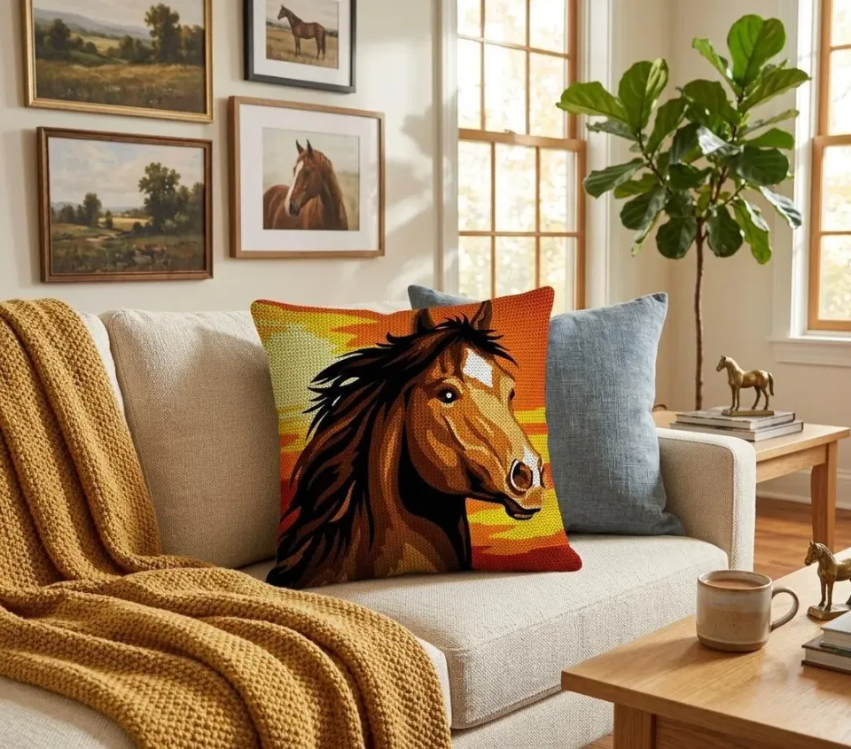 SEG de Paris Horse Portrait at Sunset kussenpakket