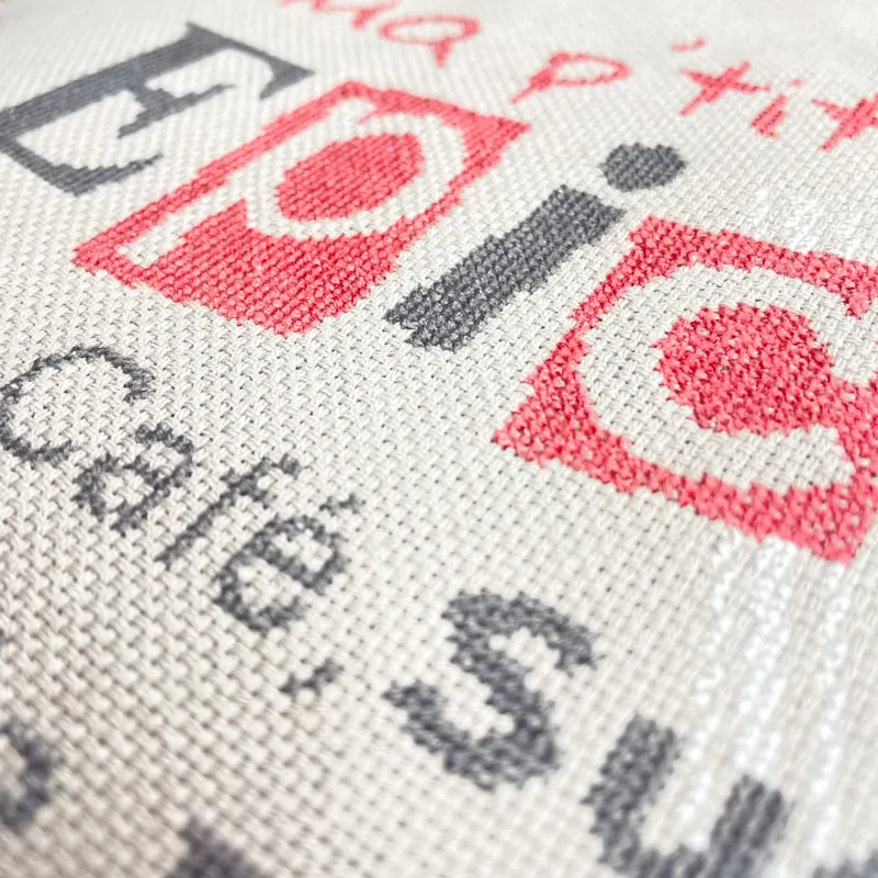 LiliPoints Epicerie Bag borduurpatroon kruissteek wit