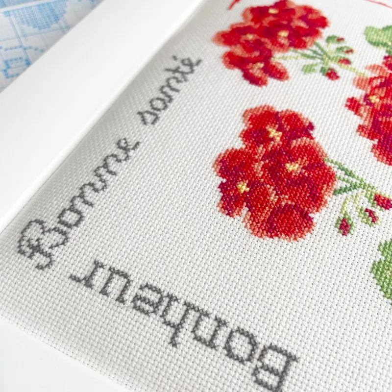 LiliPoints Le Géranium borduurpatroon bloem 150 steken
