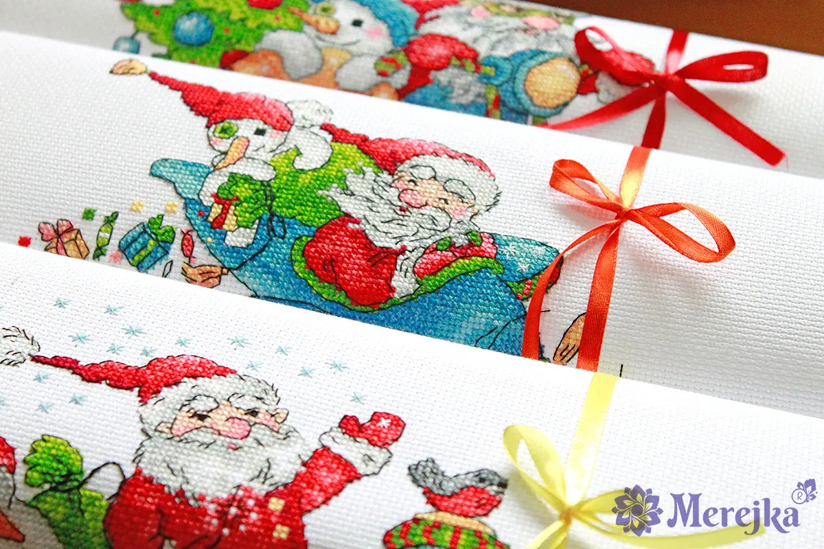 Merejka Christmas Flight borduurpakket 20x15 wit