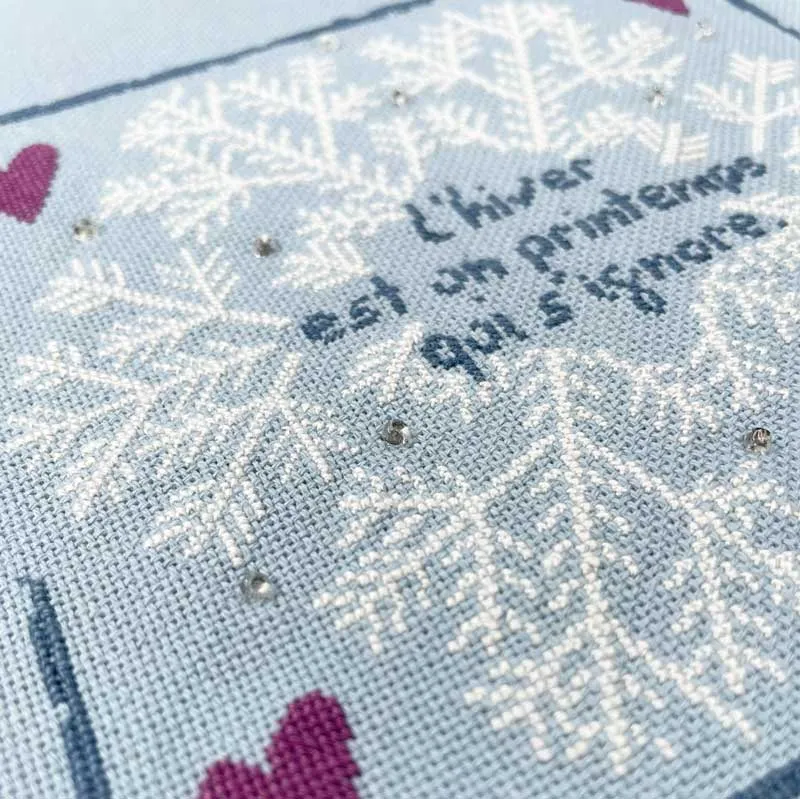 LiliPoints Snowflake borduurpatroon blauw met kralen