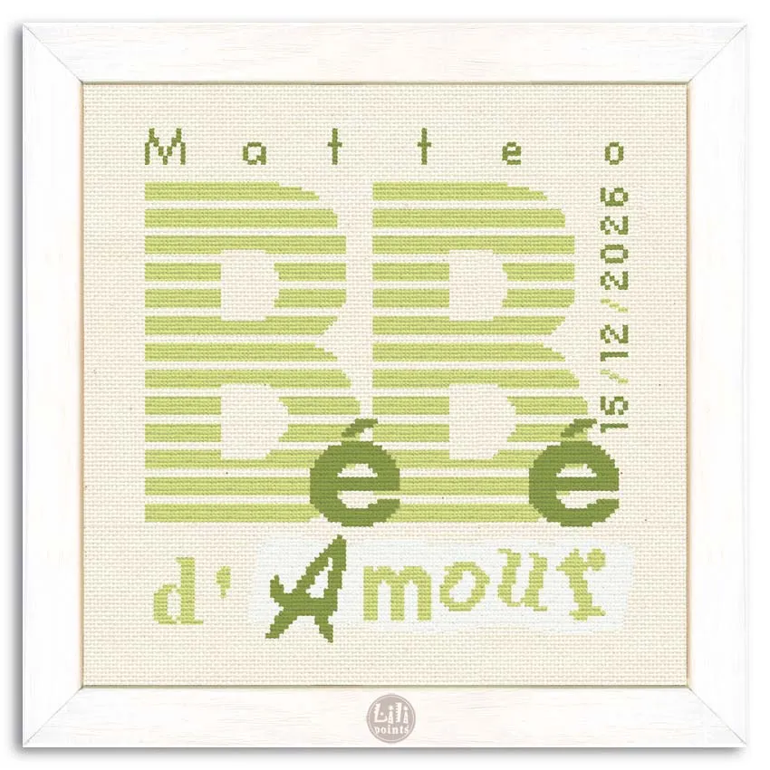 LiliPoints Baby Striped borduurpatroon alfabet