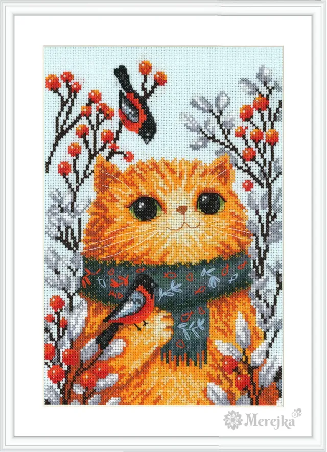 Merejka The Cozy One borduurpakket ijsblauw 14,5 x 21