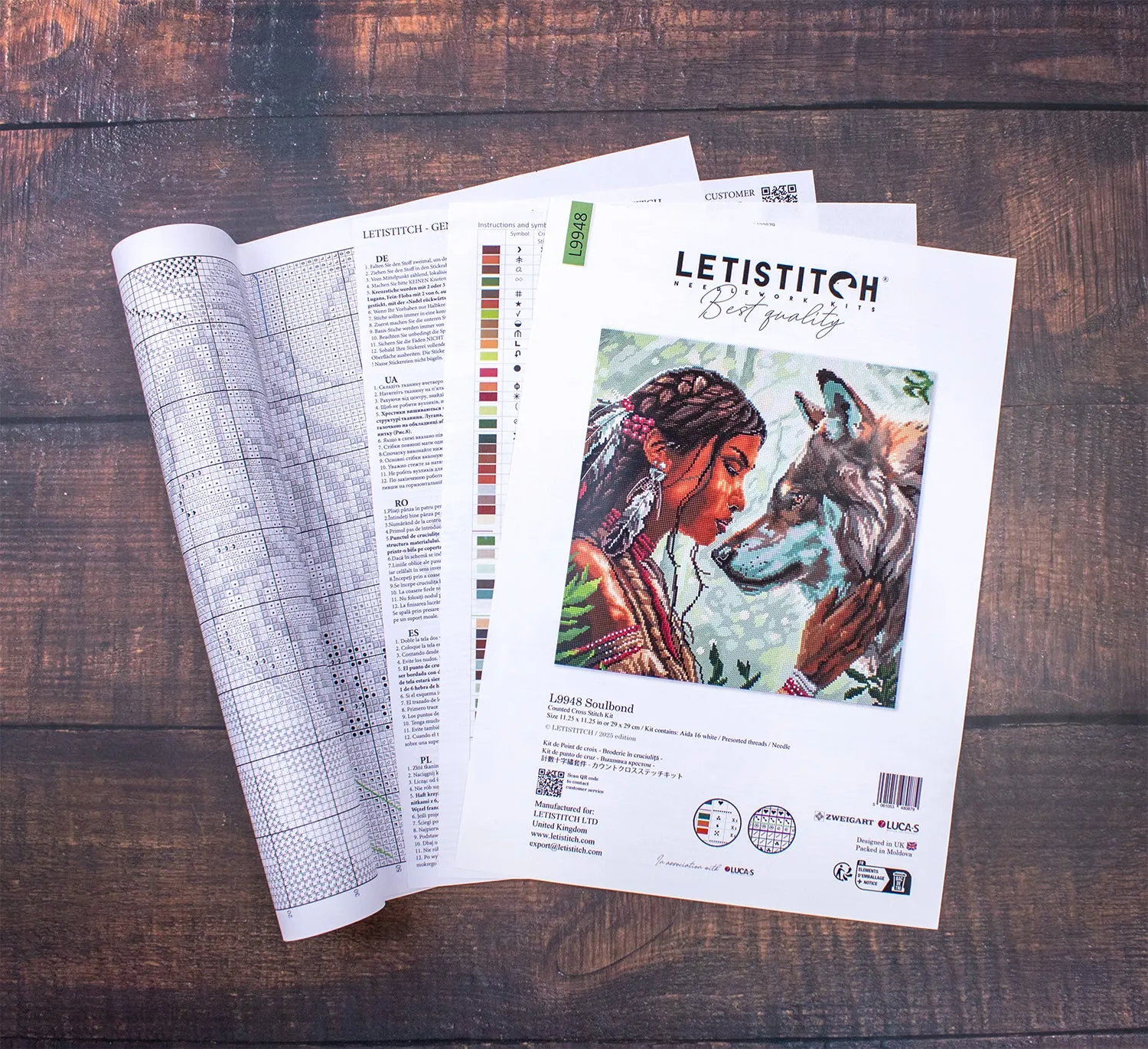Leti Stitch L9948 Soulbond borduurpakket 29x29 cm portret