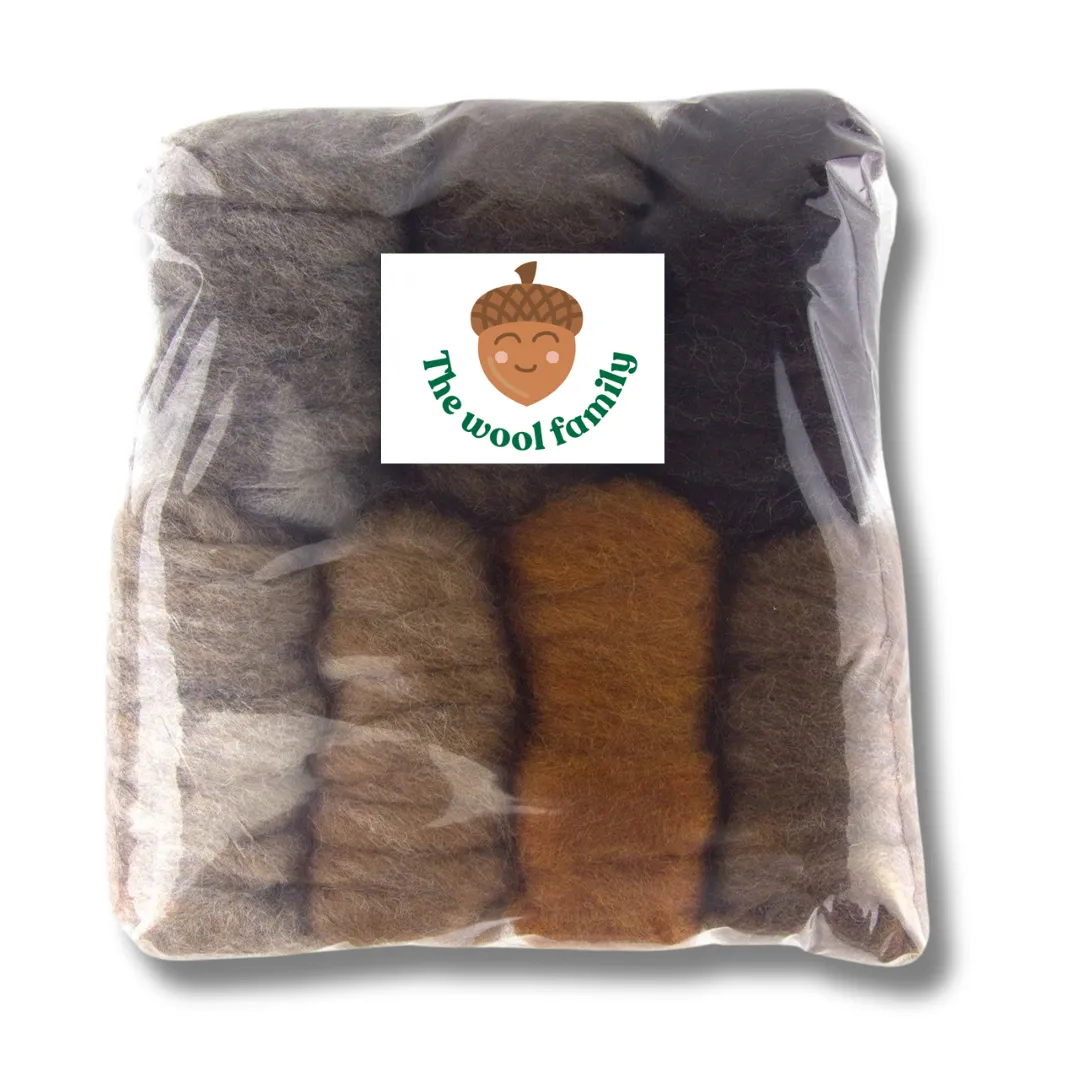 The Wool Family Corriedale Bosdieren wol set 7 x 25 gram