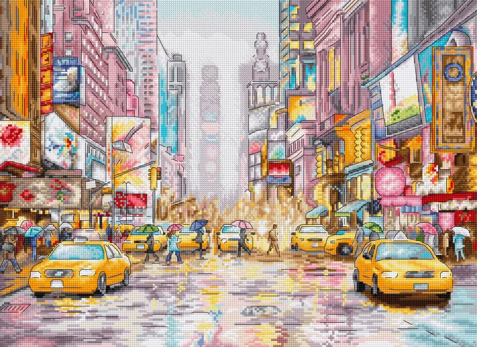 Leti Stitch L8222 New York Times Square borduurpakket 38x27