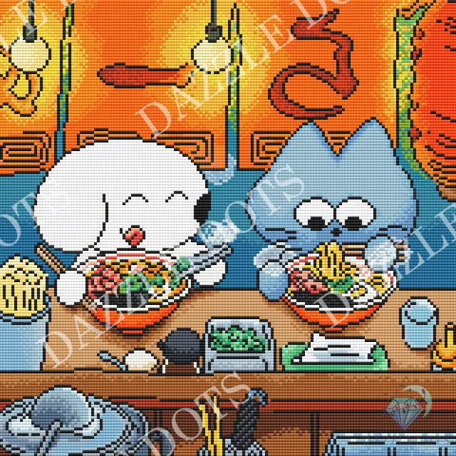 Leti Stitch LDS-7083 Ramen diamond painting 39,5x39,5cm AB