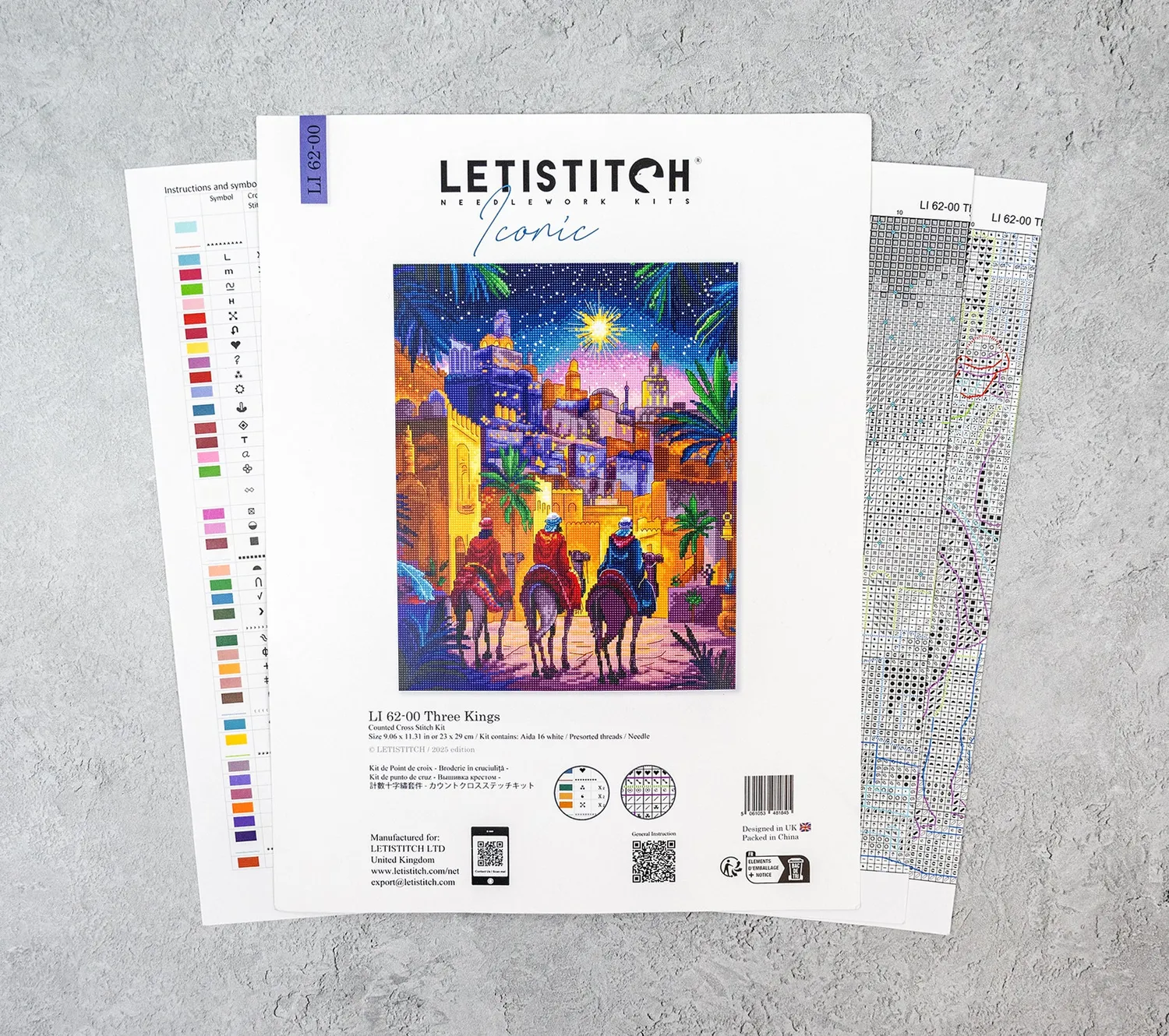 Leti Stitch LI 62-00 Three Kings borduurpakket 23x29 cm Aida