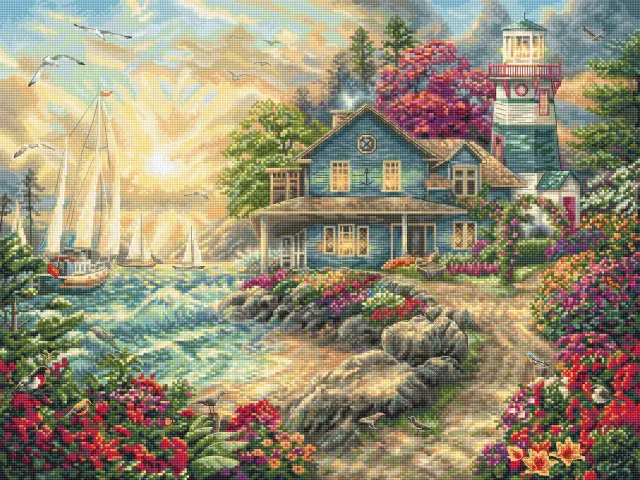 Leti Stitch L8068 Sunrise by the Sea kruissteek 42x32