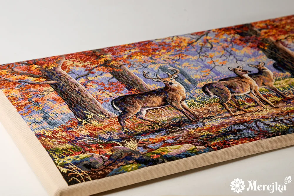 Merejka Under the Oaks borduurpakket 30x57 hert bos