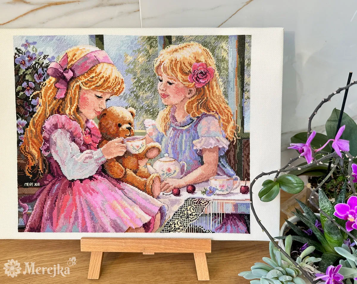 Merejka The Teaparty borduurpakket zomer 31x37 cm