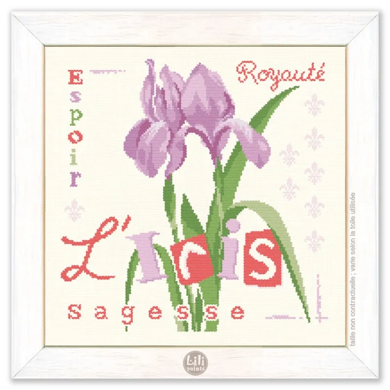 LiliPoints L’Iris borduurpatroon 149x152 bloem