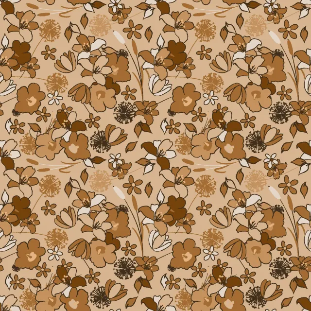 SEG Collection Privée Floral Chocolat lap stof 3 meter