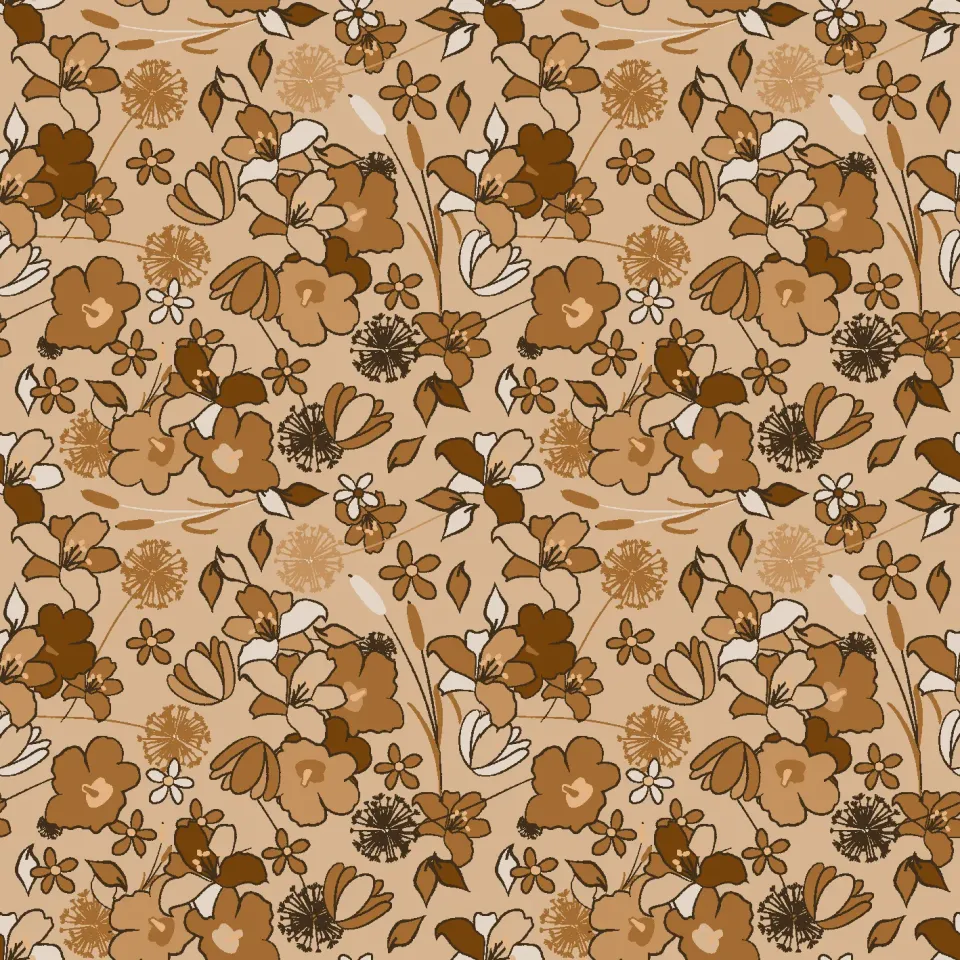 SEG Collection Privée Floral Chocolat lap stof 3 meter