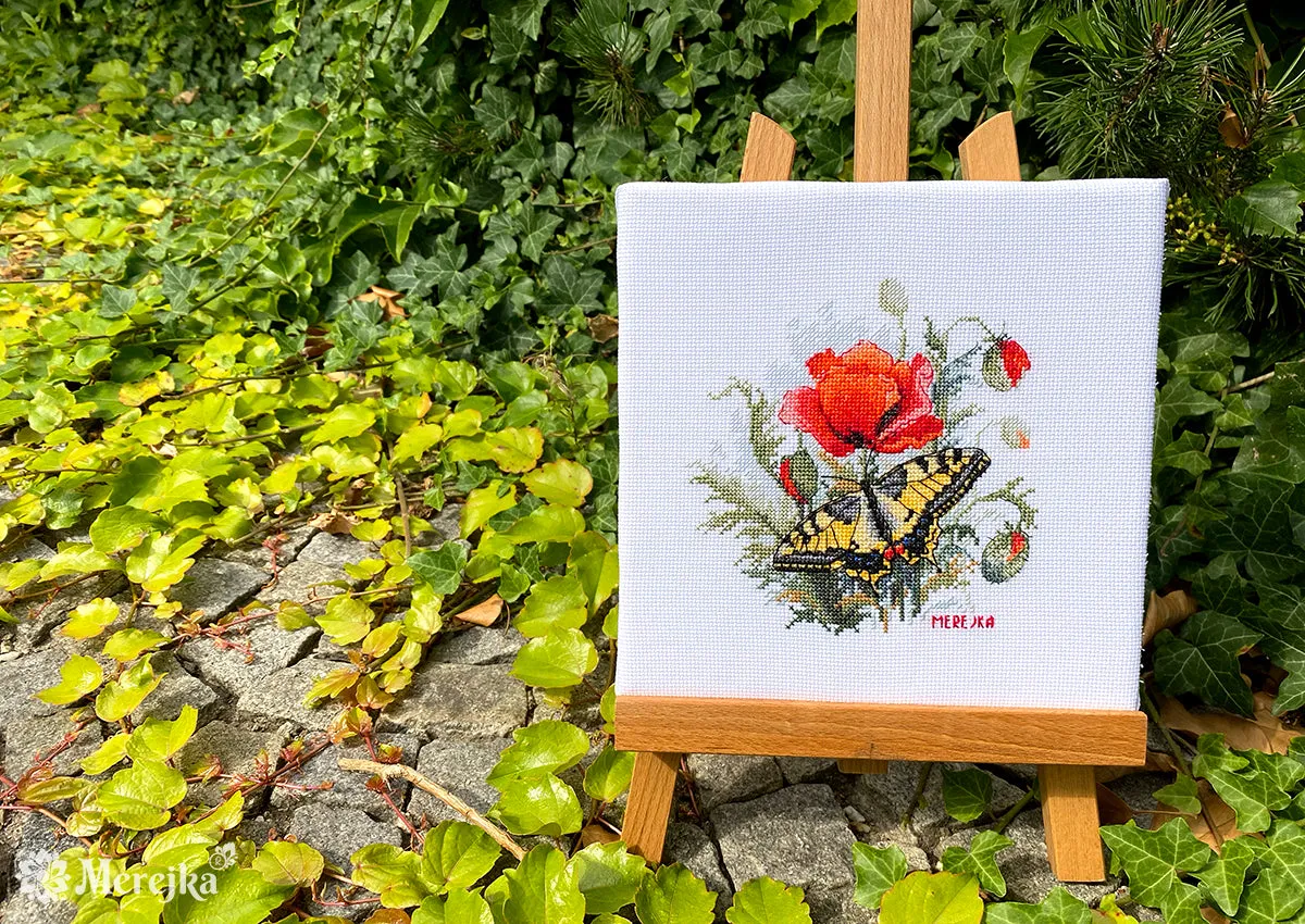 Merejka Summer Meadow borduurpakket 14x14 wit