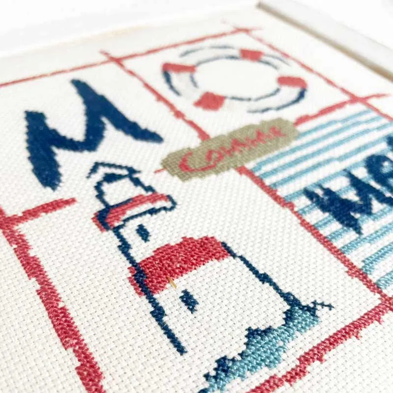 LiliPoints M as in Mer borduurpatroon letter zee