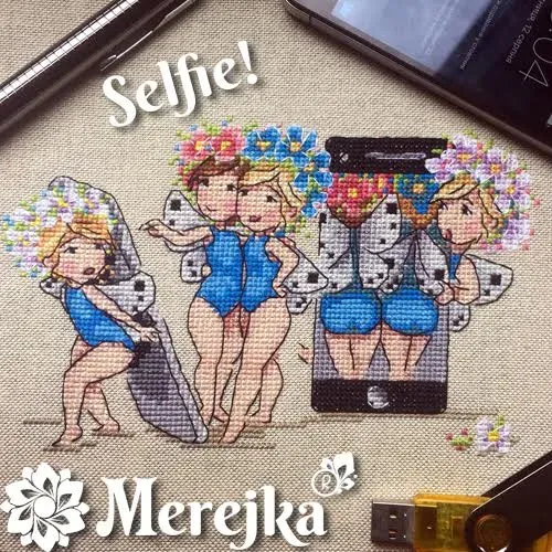 Merejka Selfie borduurpakket Lucan 17x12 met 29 kleuren