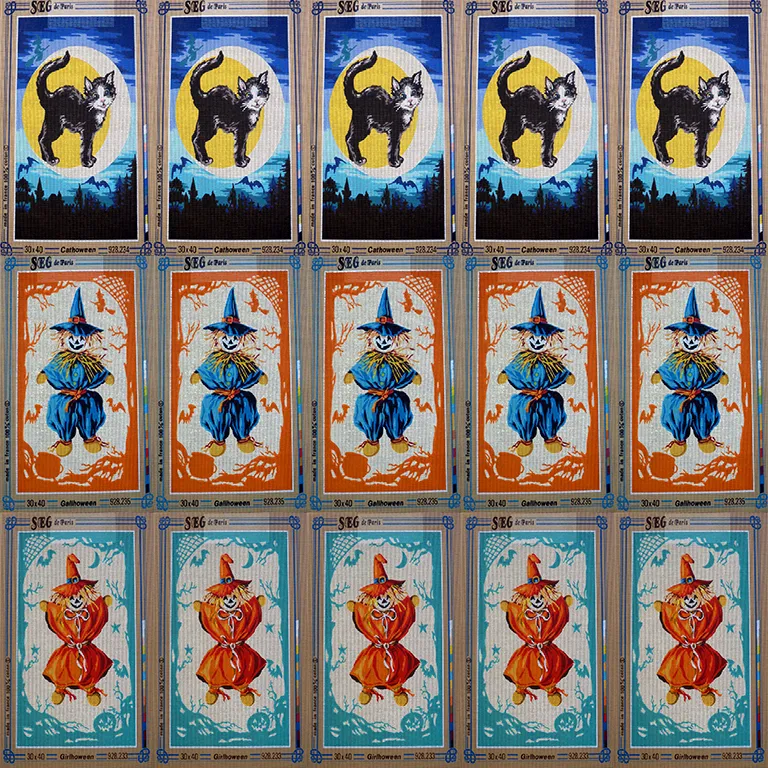 SEG de Paris Halloween borduurcanvas set 15 stuks