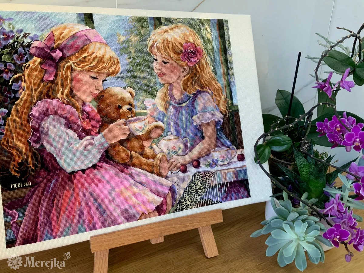 Merejka The Teaparty borduurpakket zomer 31x37 cm