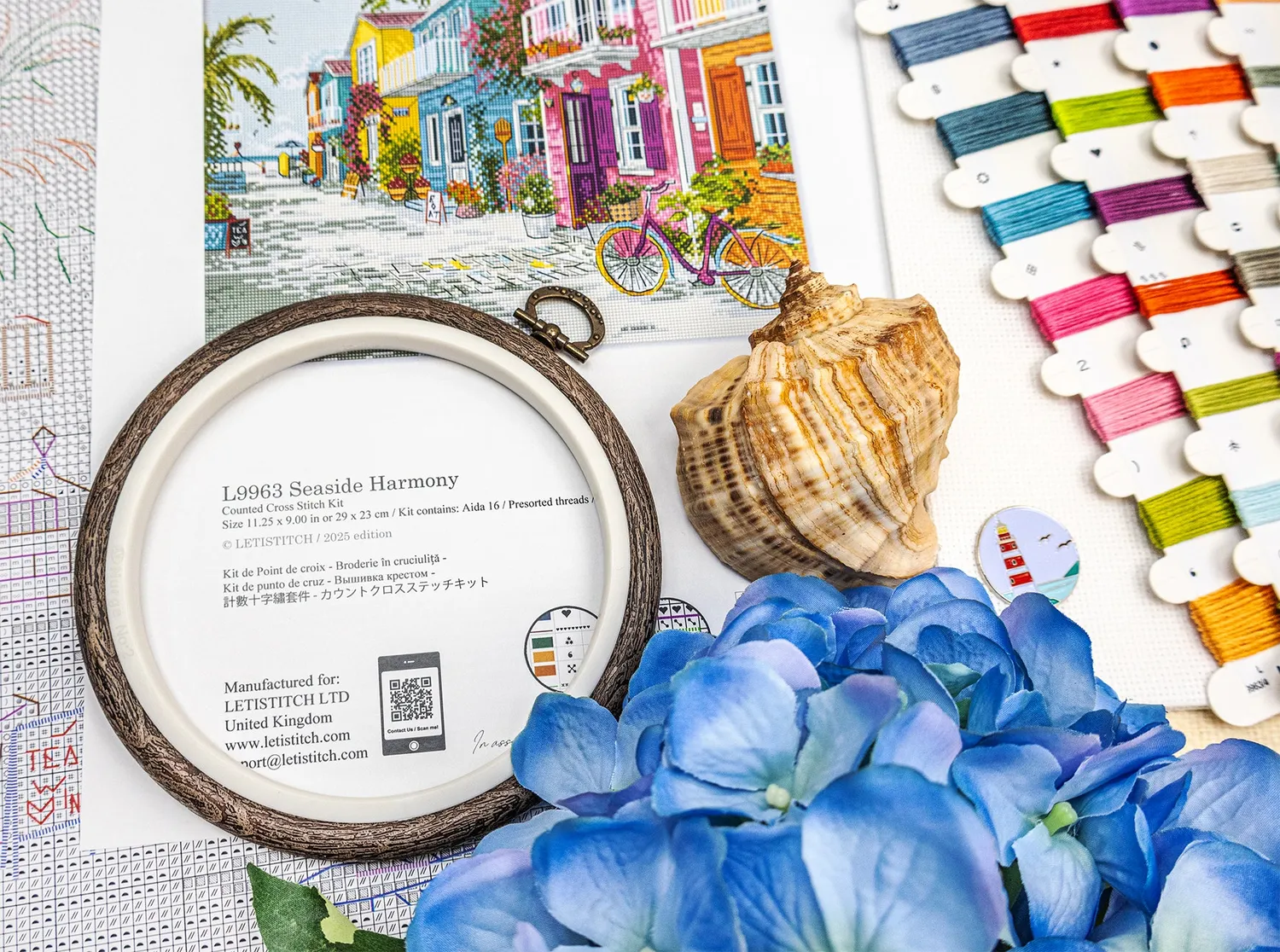 Leti Stitch L9963 Seaside Harmony kruissteek pakket 29x23 cm
