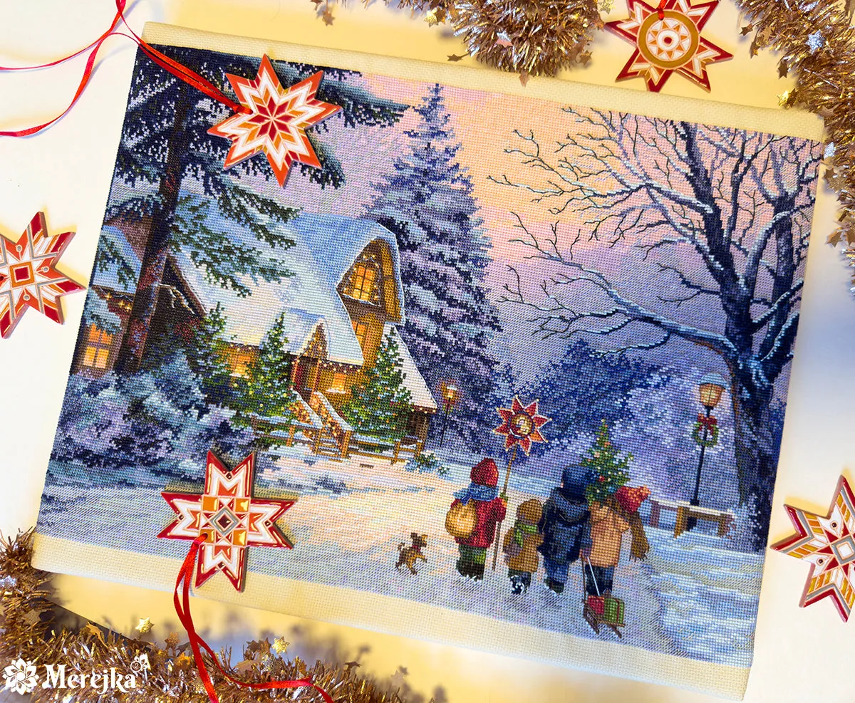 Merejka Carol of the Bells borduurpakket 30x41 cm cappuccino