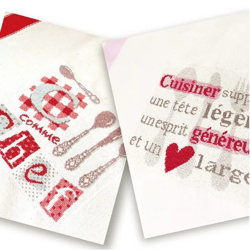 LiliPoints En Cuisine kruissteekpatroon theedoek 2 stuks