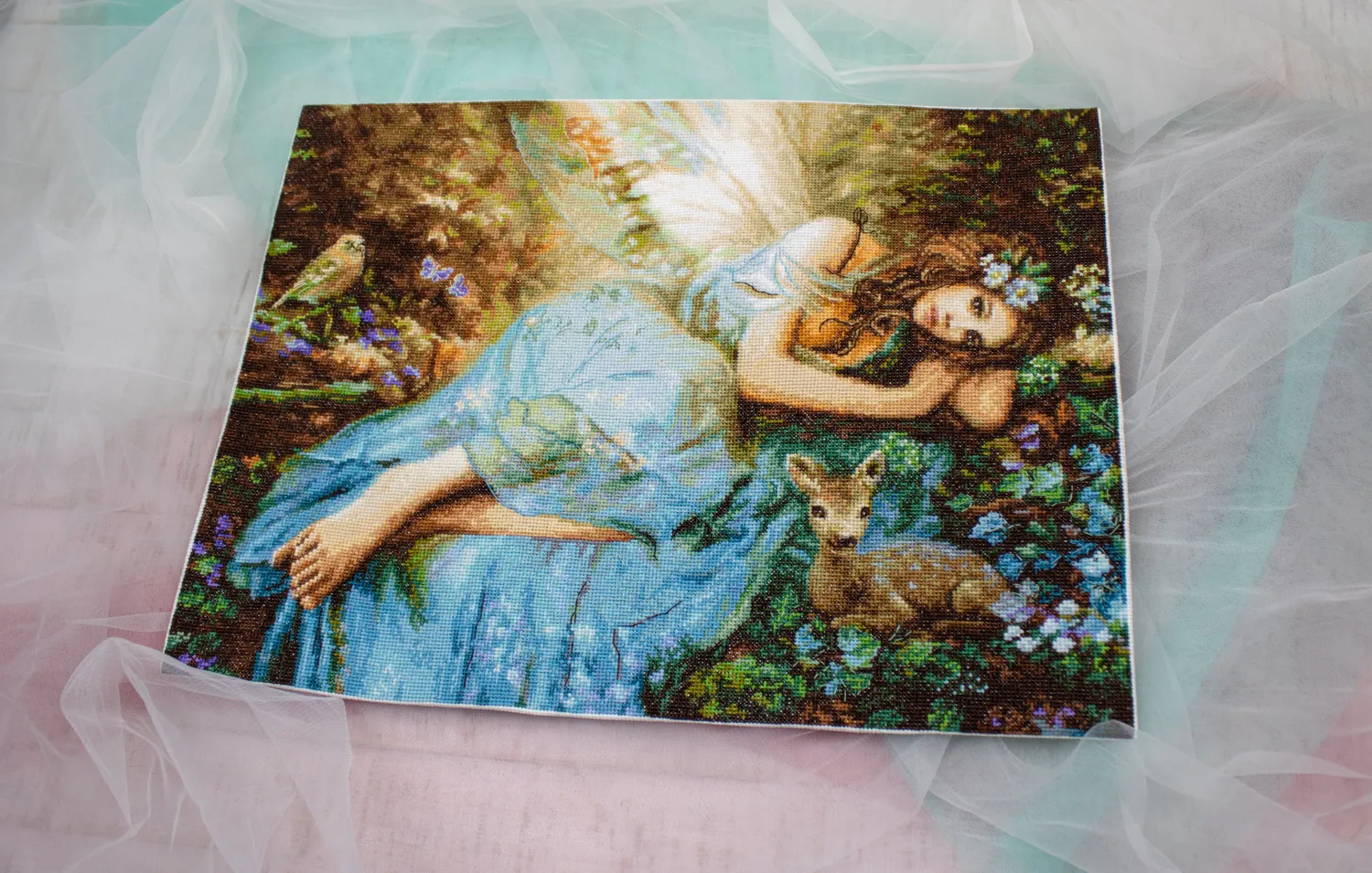 Leti Stitch 960 Spring Fairy borduurpakket 40x30 cm Aida