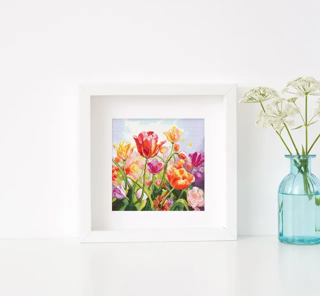 Leti Stitch Tulips borduurpatroon pdf 126x126 steken