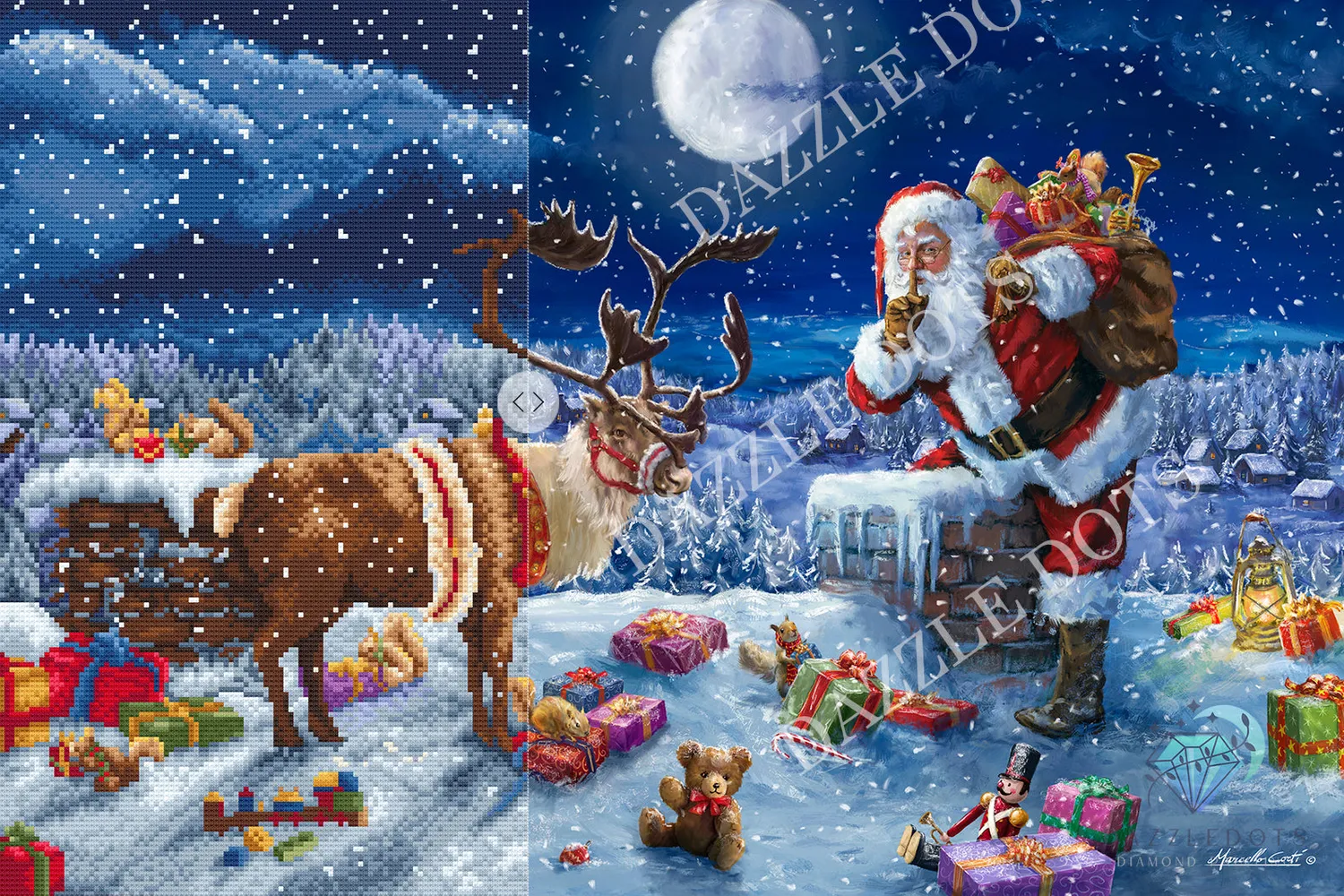 Leti Stitch Dazzle Dots LT19 Silent Night Gift painting 50x76