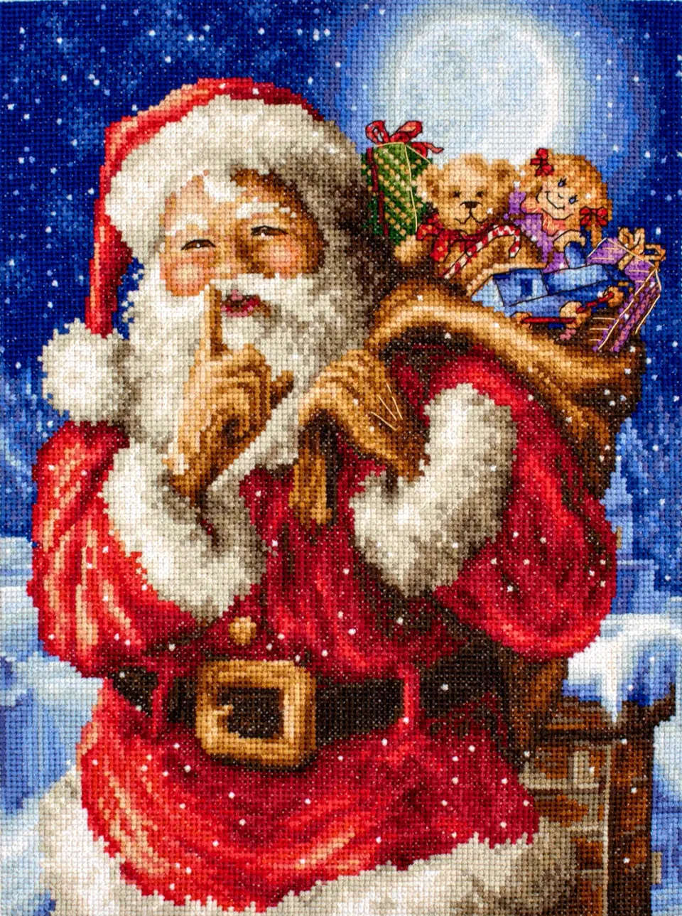 Leti Stitch L8000 Santa's Secret borduurpakket 27x20 cm kerst