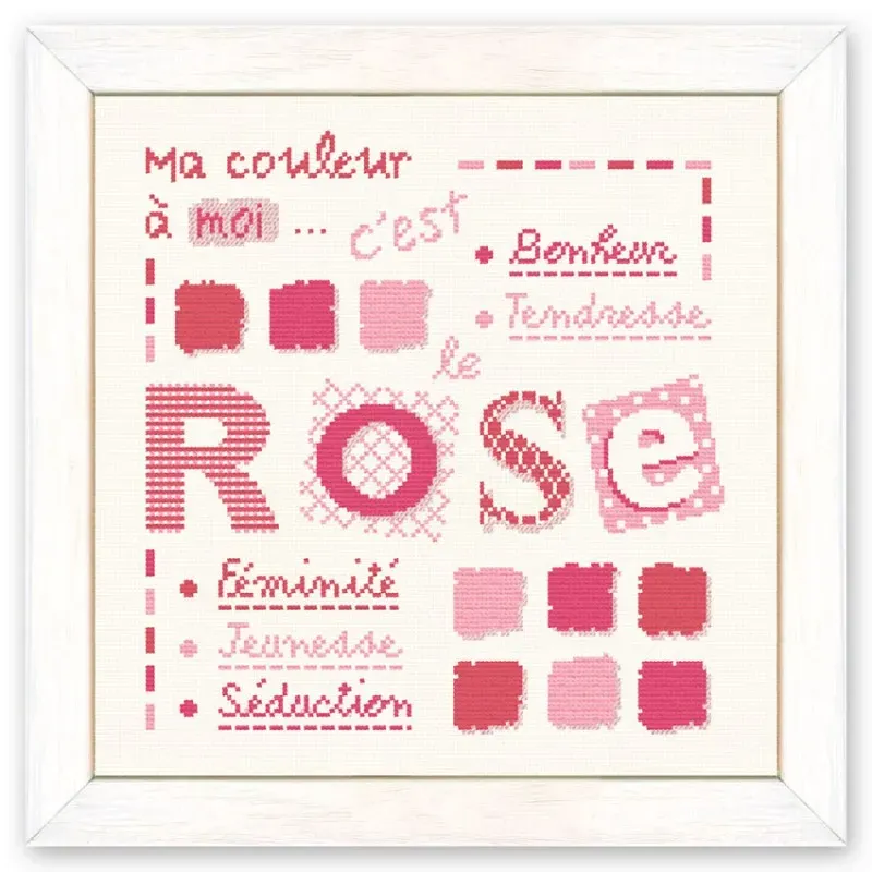 LiliPoints PINK borduurpatroon kruissteek roze 136x141