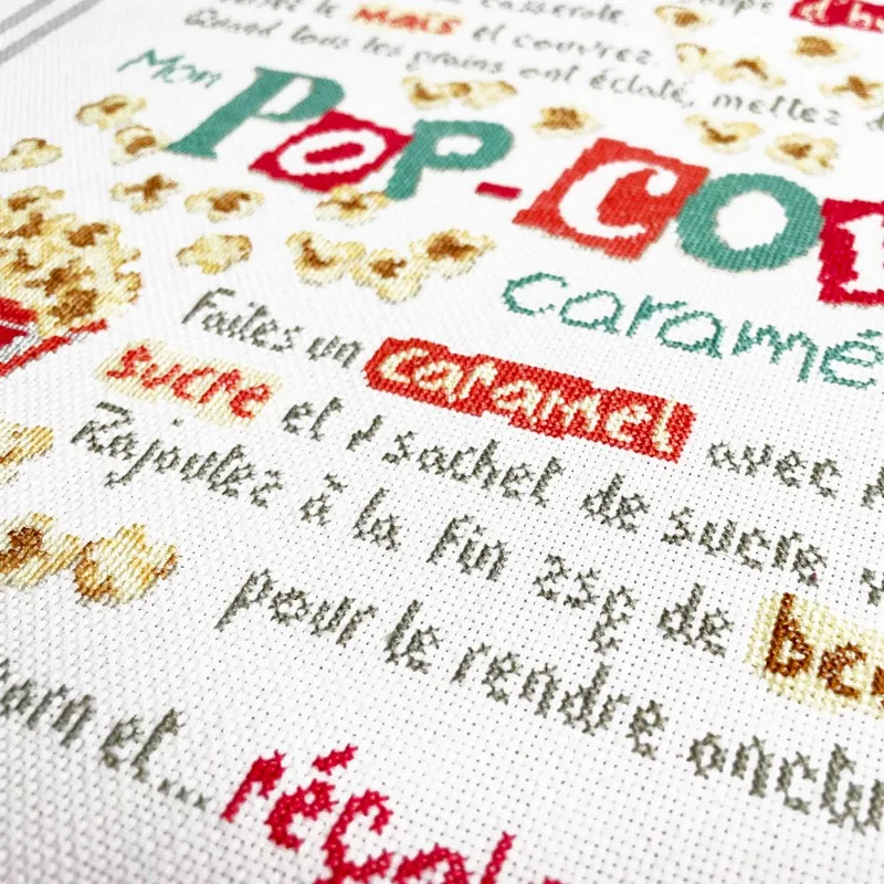 LiliPoints Mon Pop Corn Caramélisé borduurpatroon