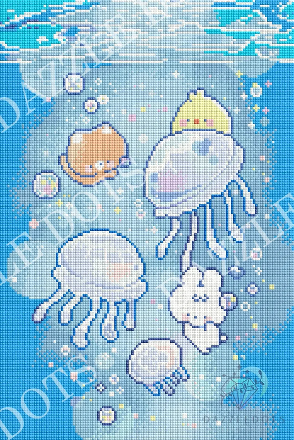 Leti Stitch FDS-6008 Jellyfish Dance diamond painting fairy dust