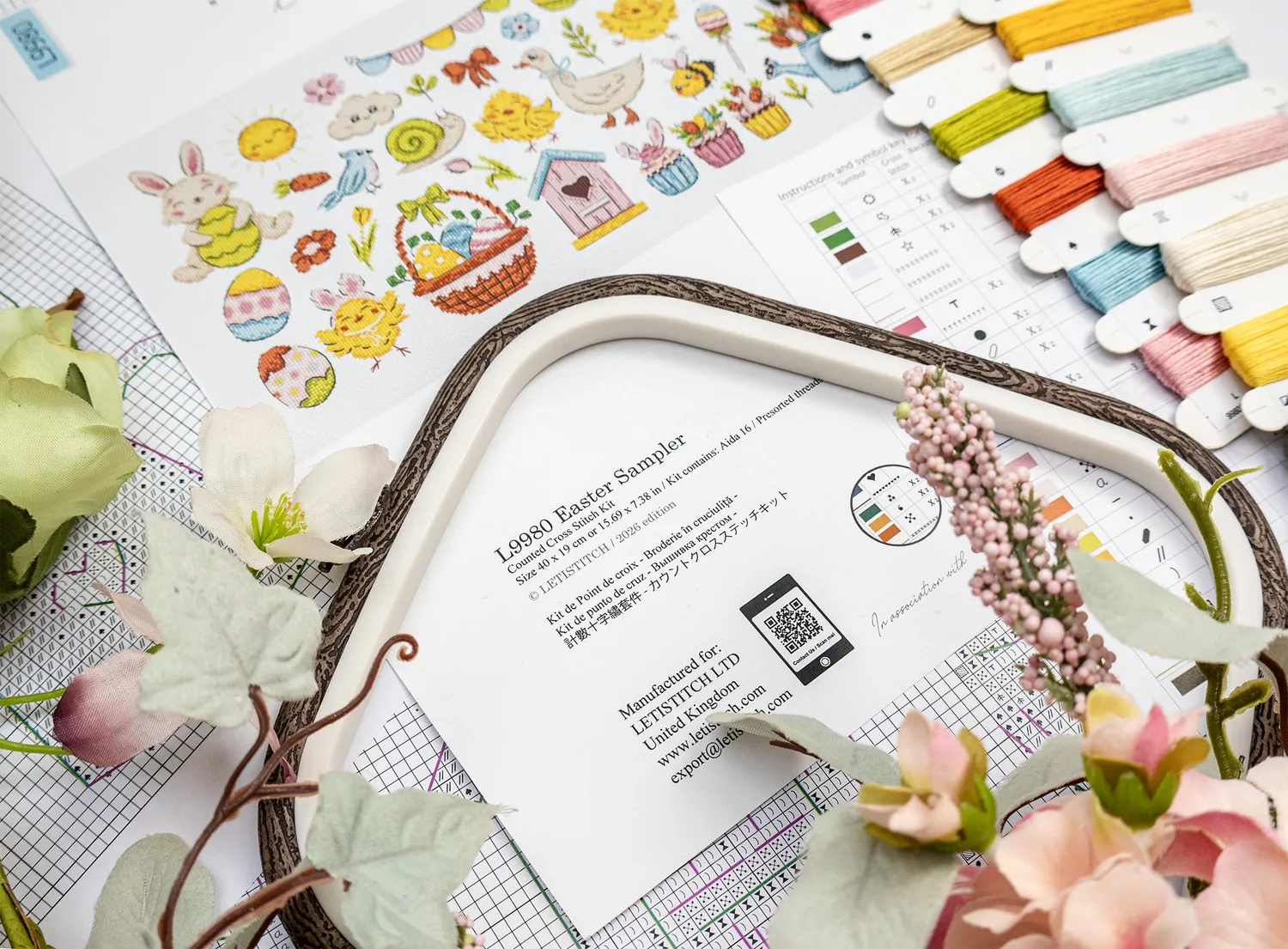 Leti Stitch L9980 Easter Sampler borduurpakket 40x19 cm